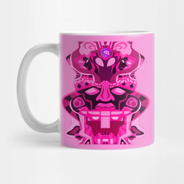 pink rose olmec sentinel ecopop pattern by jorge_lebeau